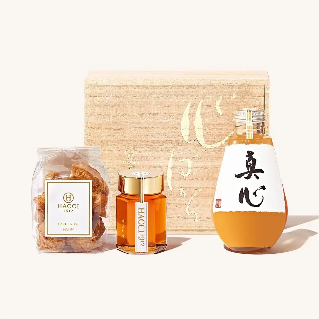 【予約】桐箱ドリンクセット（はちみつ飲料、はちみつ、ラスク）(風呂敷：なし)