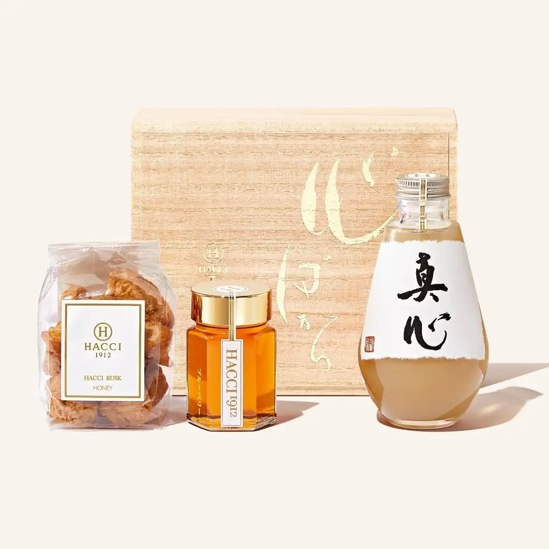 【予約】桐箱ドリンクセット（はちみつ飲料、はちみつ、ラスク）(風呂敷：なし)